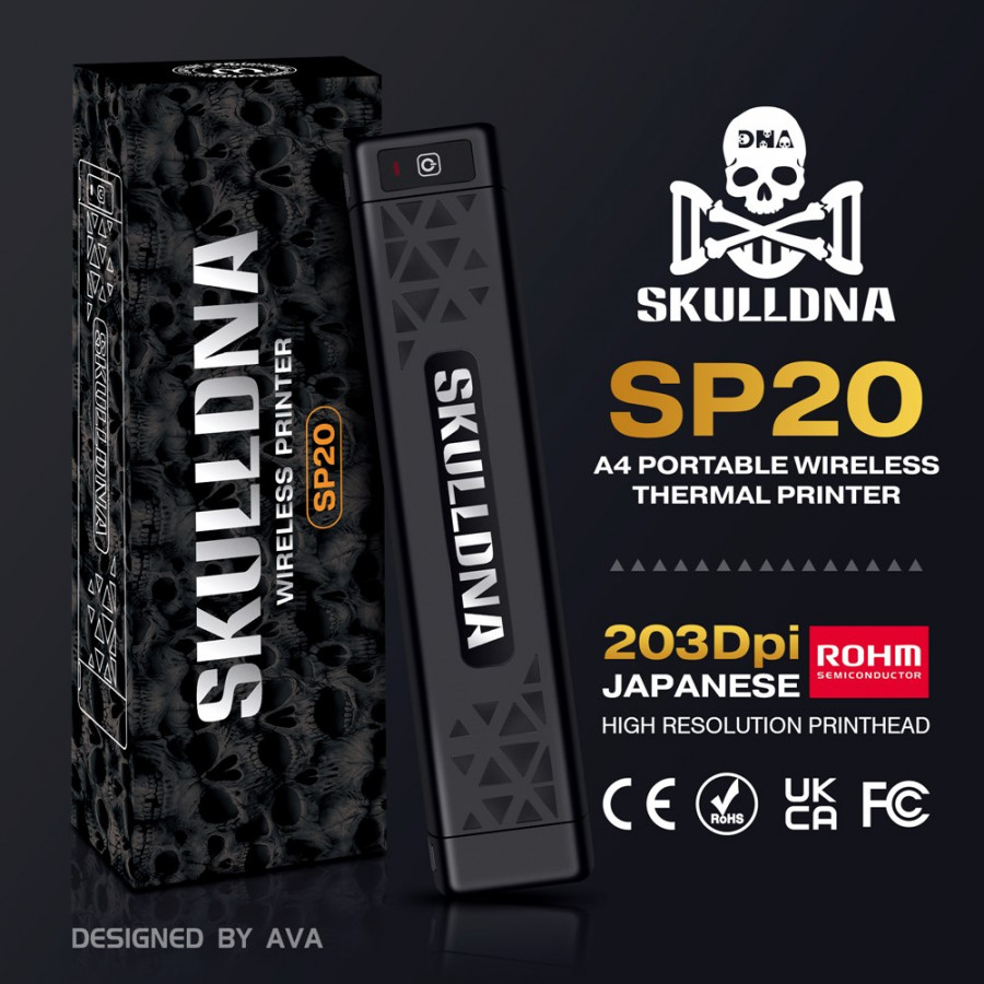 Термокопировальный беспроводной тату принтер AVA SKULLDNA SP20